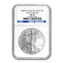 2008-W Burnished Silver American Eagle MS-70 NGC (ER, Rev '07) 2008-W Burnished Silver American Eagle MS-70 NGC (ER, Rev '07)